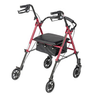 Drive Medical Adjustable Height Rollator with 6" Casters