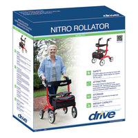 Drive Medical Nitro Aluminum Rollator with 10" Casters