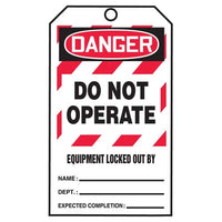 JJ Keller STOPOUT® Tags By-The-Roll - Danger Do Not Operate Equipment Locked Out By...