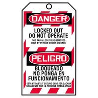 JJ Keller STOPOUT® Bilingual Tags By-The-Roll - Danger Locked Out Do Not Operate