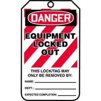 JJ Keller  Lockout/Tagout Tag - Danger Equipment Locked Out
