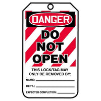 JJ Keller Lockout/Tagout Tag - Danger Do Not Open