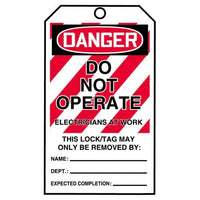 JJ Keller STOPOUT® Tags By-The-Roll - Danger Do Not Operate Electricians At Work