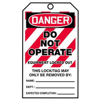 JJ Keller STOPOUT® Tags By-The-Roll - Danger Do Not Operate Equipment Locked Out