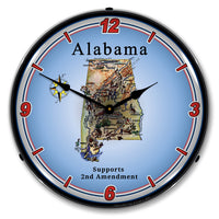 Alabama Supports the 2nd Amendment 14" LED Wall Clock