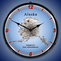 Alaska Supports the 2nd Amendment 14" LED Wall Clock