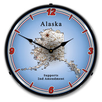 Alaska Supports the 2nd Amendment 14" LED Wall Clock