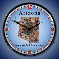 Arizona Supports the 2nd Amendment 14" LED Wall Clock