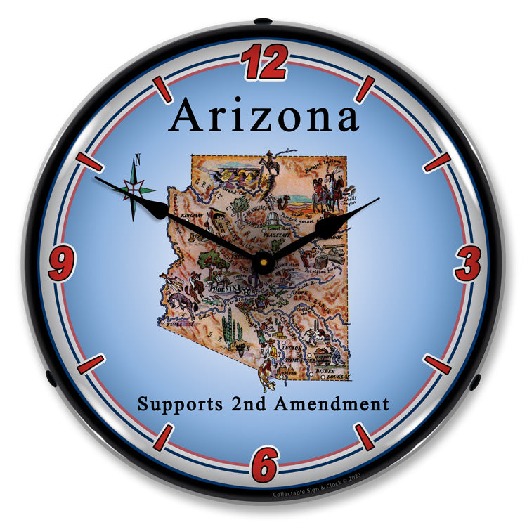 Arizona Supports the 2nd Amendment 14" LED Wall Clock