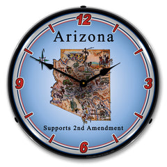 Arizona Supports the 2nd Amendment 14" LED Wall Clock
