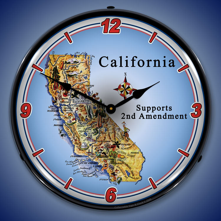 California Supports the 2nd Amendment 14" LED Wall Clock