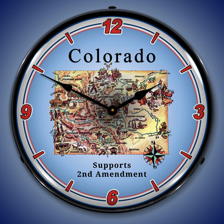 Colorado Supports the 2nd Amendment 14" LED Wall Clock