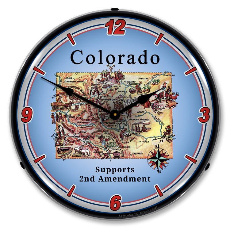 Colorado Supports the 2nd Amendment 14" LED Wall Clock