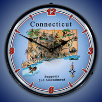 Connecticut Supports the 2nd Amendment 14" LED Wall Clock