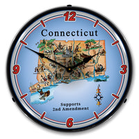 Connecticut Supports the 2nd Amendment 14" LED Wall Clock