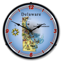 Delaware Supports the 2nd Amendment 14" LED Wall Clock