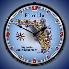 Florida Supports the 2nd Amendment 14" LED Wall Clock