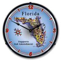 Florida Supports the 2nd Amendment 14" LED Wall Clock