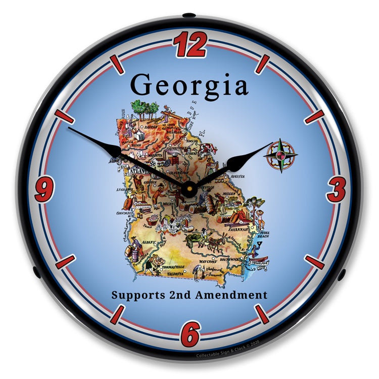 Georgia Supports the 2nd Amendment 14" LED Wall Clock