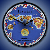 Hawaii Supports the 2nd Amendment 14" LED Wall Clock