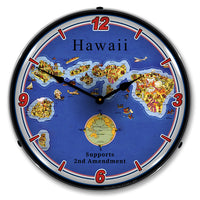 Hawaii Supports the 2nd Amendment 14" LED Wall Clock