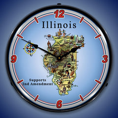 Illinois Supports the 2nd Amendment 14" LED Wall Clock