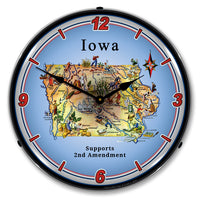 Iowa Supports the 2nd Amendment 14" LED Wall Clock