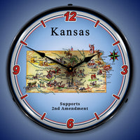 Kansas Supports the 2nd Amendment 14" LED Wall Clock