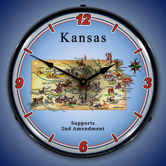 Kansas Supports the 2nd Amendment 14" LED Wall Clock