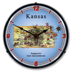Kansas Supports the 2nd Amendment 14" LED Wall Clock