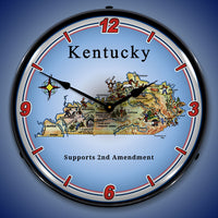 Kentucky Supports the 2nd Amendment 14" LED Wall Clock