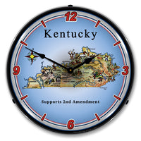 Kentucky Supports the 2nd Amendment 14" LED Wall Clock