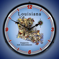 Louisiana Supports the 2nd Amendment 14" LED Wall Clock