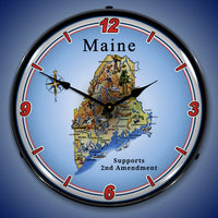 Maine Supports the 2nd Amendment 14" LED Wall Clock