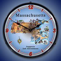 Massachusetts Supports the 2nd Amendment 14" LED Wall Clock