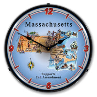 Massachusetts Supports the 2nd Amendment 14" LED Wall Clock