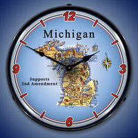 Michigan Supports the 2nd Amendment 14" LED Wall Clock