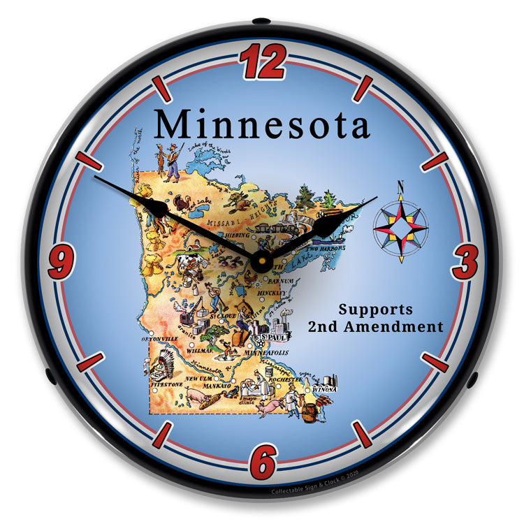 Minnesota Supports the 2nd Amendment 14" LED Wall Clock