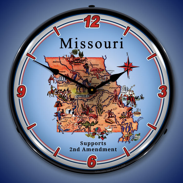 Missouri Supports the 2nd Amendment 14" LED Wall Clock