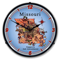 Missouri Supports the 2nd Amendment 14" LED Wall Clock