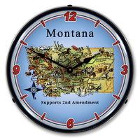 Montana Supports the 2nd Amendment 14" LED Wall Clock
