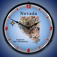 Nevada Supports the 2nd Amendment 14" LED Wall Clock