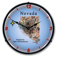 Nevada Supports the 2nd Amendment 14" LED Wall Clock