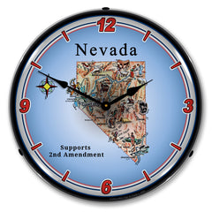 Nevada Supports the 2nd Amendment 14" LED Wall Clock
