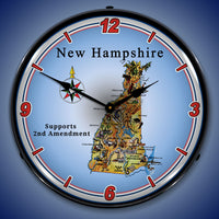 New Hampshire Supports the 2nd Amendment 14" LED Wall Clock