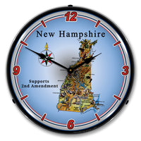 New Hampshire Supports the 2nd Amendment 14" LED Wall Clock