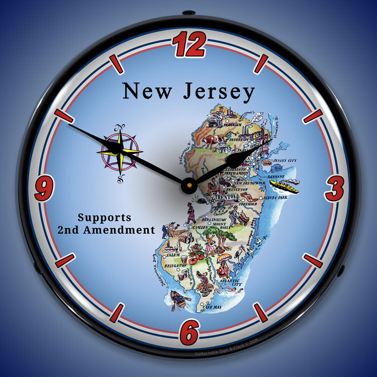 New Jersey Supports the 2nd Amendment 14" LED Wall Clock