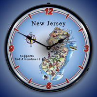 New Jersey Supports the 2nd Amendment 14" LED Wall Clock