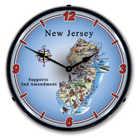 New Jersey Supports the 2nd Amendment 14" LED Wall Clock