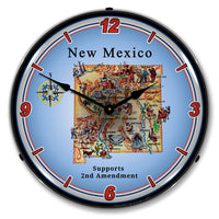 New Mexico Supports the 2nd Amendment 14" LED Wall Clock